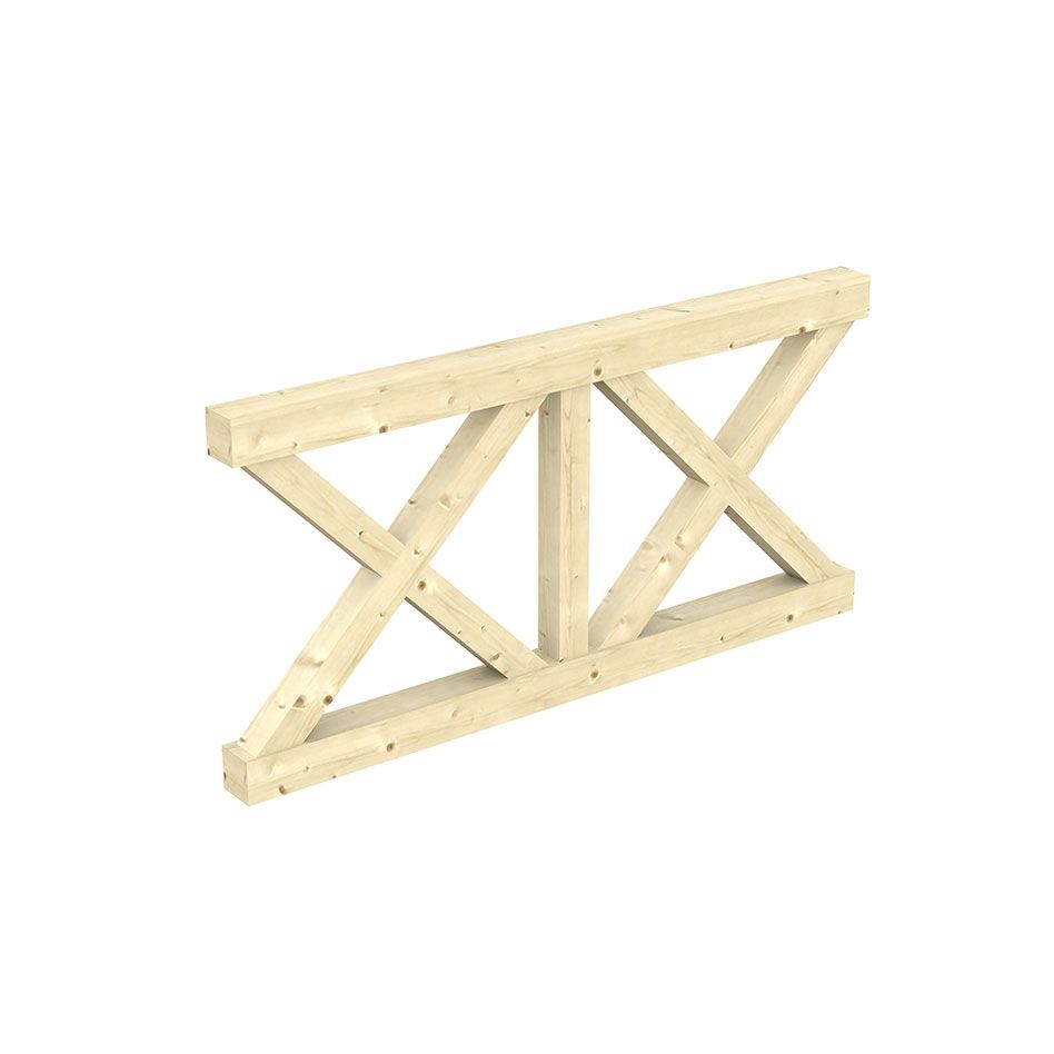 Skan Holz Brüstung Andreaskreuz, für 4-Eck Pavillons und Terrassenüberdachungen, Naturbelassen günstig