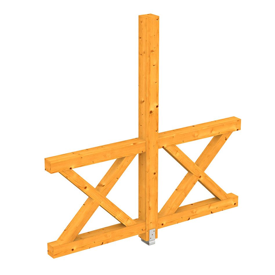 Skan Holz Seitenwand Andreaskreuze Leimholz Freistehend Eiche Hell günstig