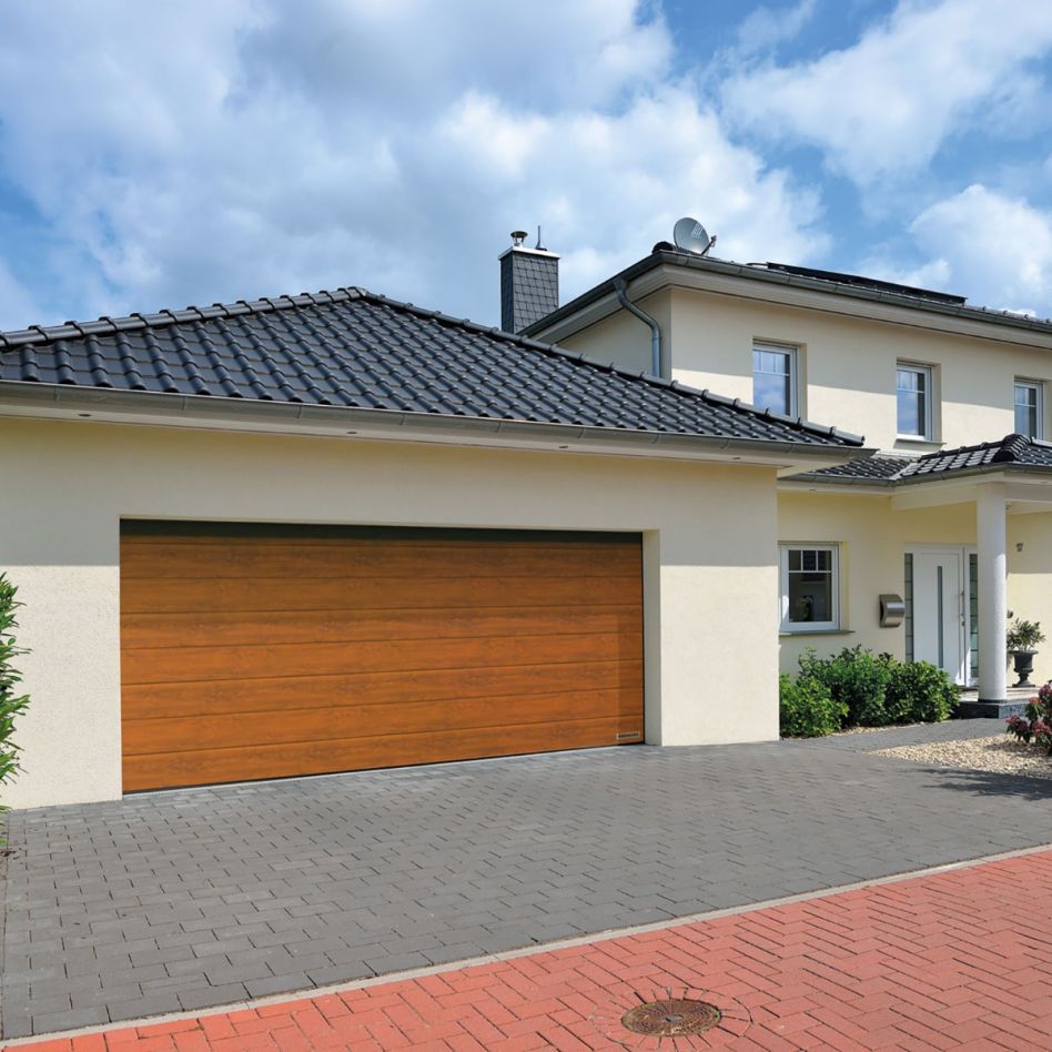 HÖRMANN Sektionaltor LPU42 mit Zarge M-Sicke golden oak günstig