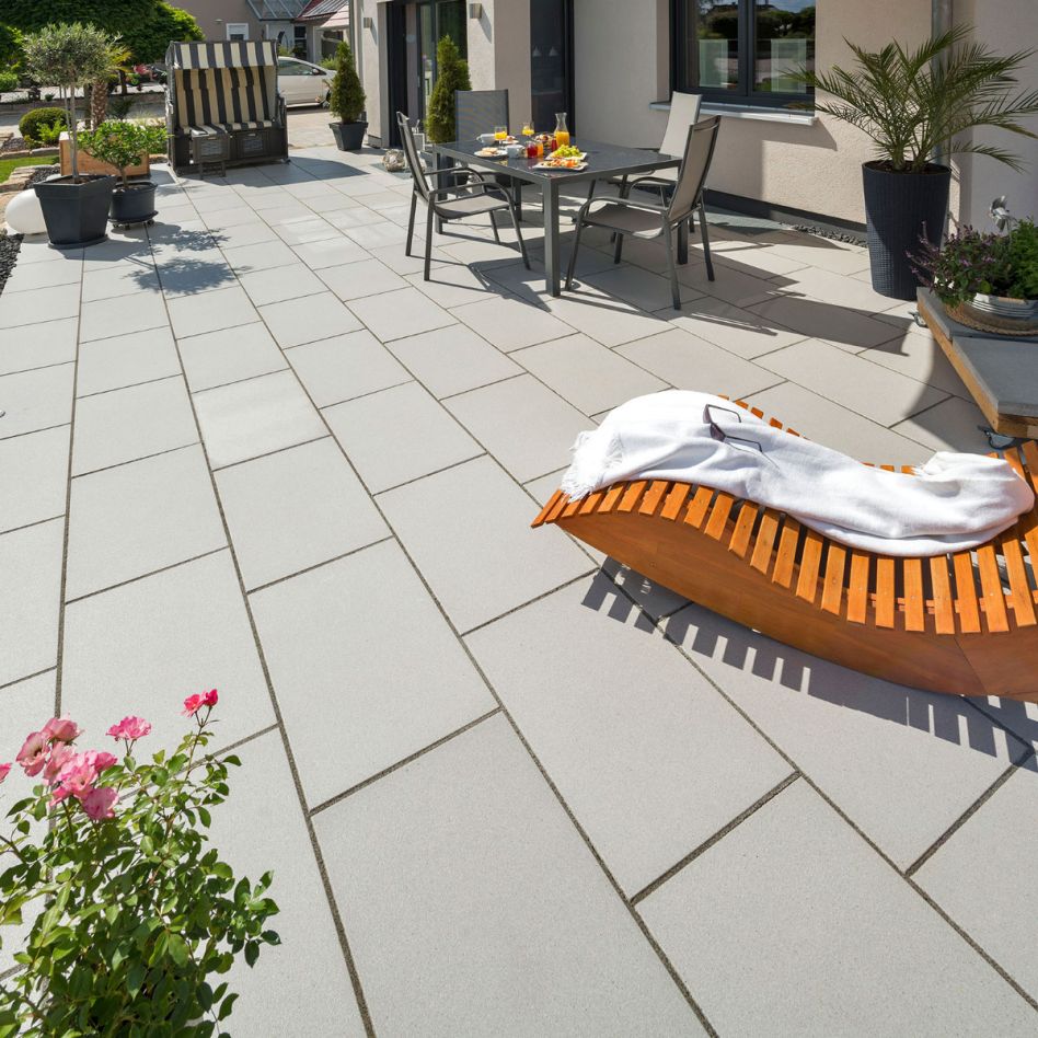 KANN Terrassenplatte Madison silver-white geschliffen & kugelgestrahlt günstig