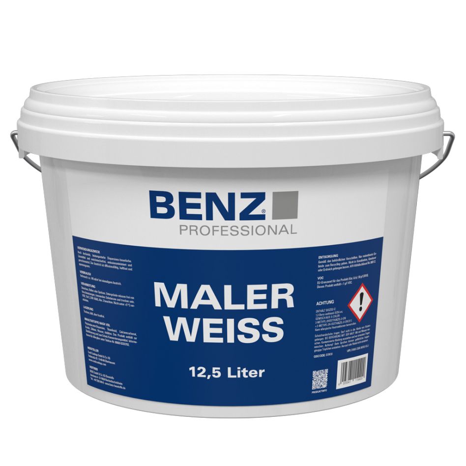 BENZ PROFESSIONAL Malerweiß DIE ERGIEBIGE Wandfarbe weiß günstig