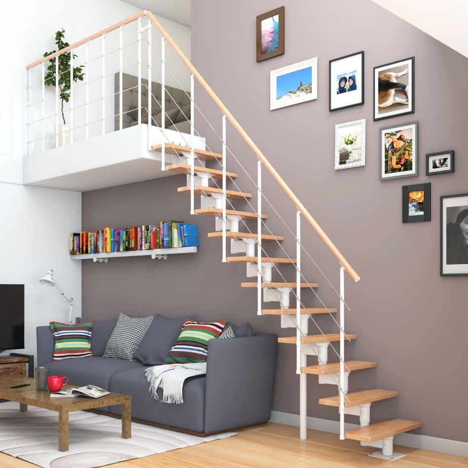 DOLLE Mittelholmtreppe Boston, inkl. einseitigem Einzelstabgeländer günstig