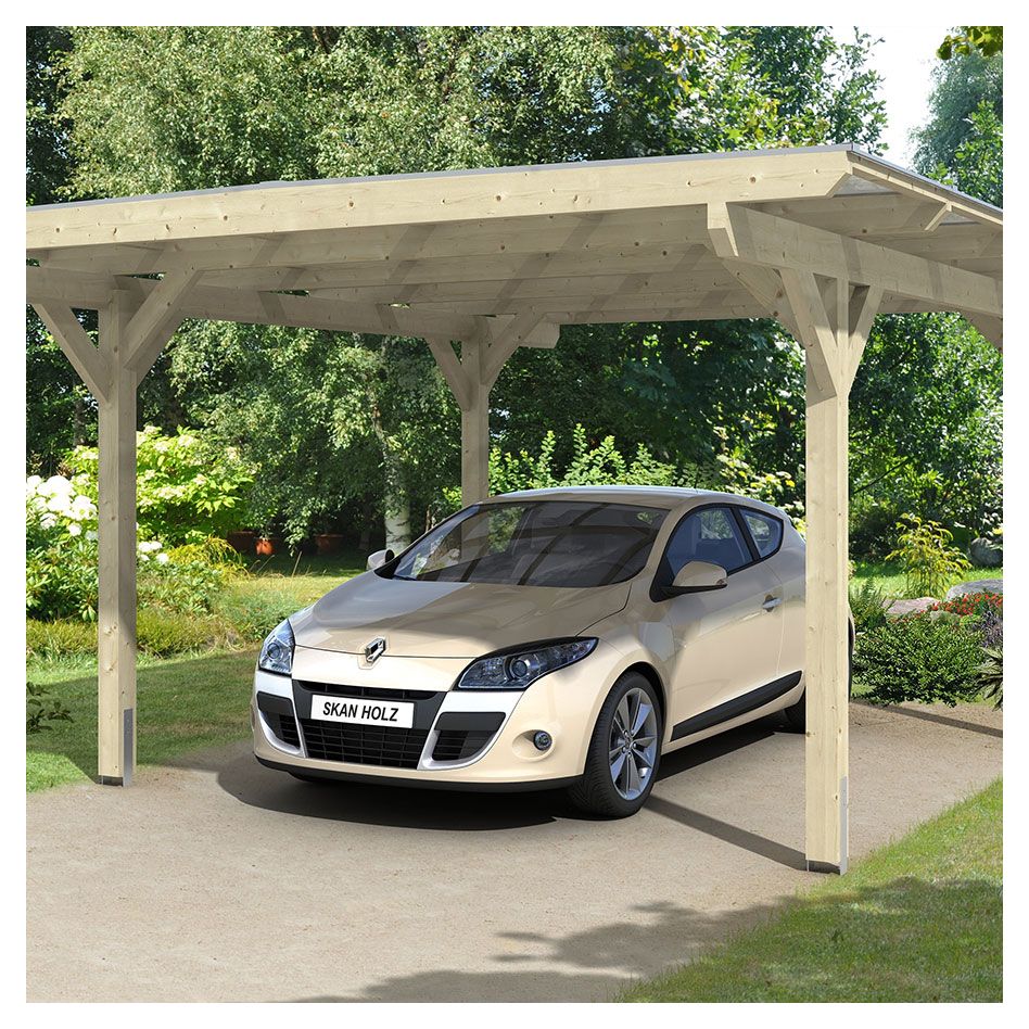 Skan Holz Einzelcarport Odenwald Naturbelassen Unterstand günstig