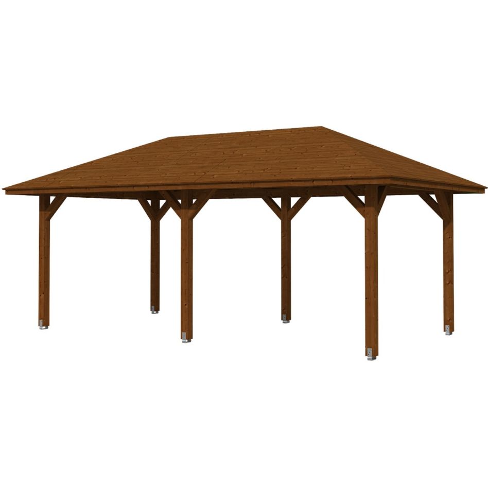 Skan Holz Pavillon Orleans Nussbaum Holzpavillon günstig