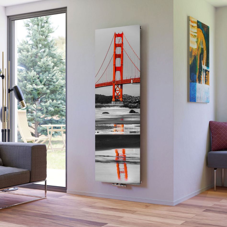 Ximax Raumheizkörper Design Heizkörper P1 Plan Print Golden Gate Bridge vertikal günstig