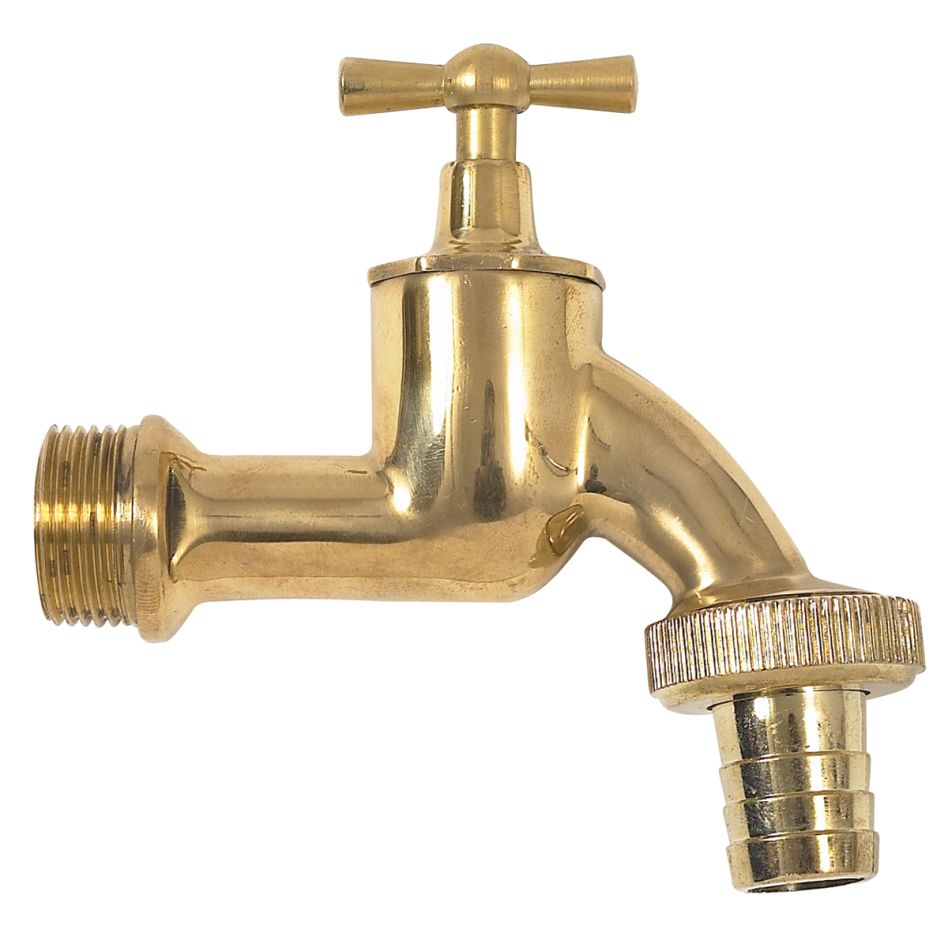 GARANTIA Auslaufhahn, Messing, 3/4" - braun