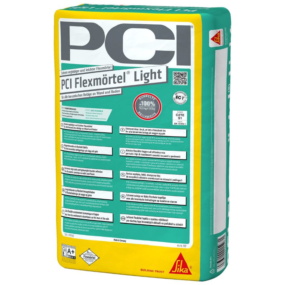 PCI Flexmörtel Light verformungsfähiger extrem ergiebiger Fliesenkleber günstig