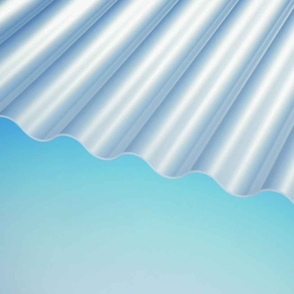 Plexiglas Heatstop Wellplatte 76/18 Acrylglas glatt Cool Blue, 3500 mm Image