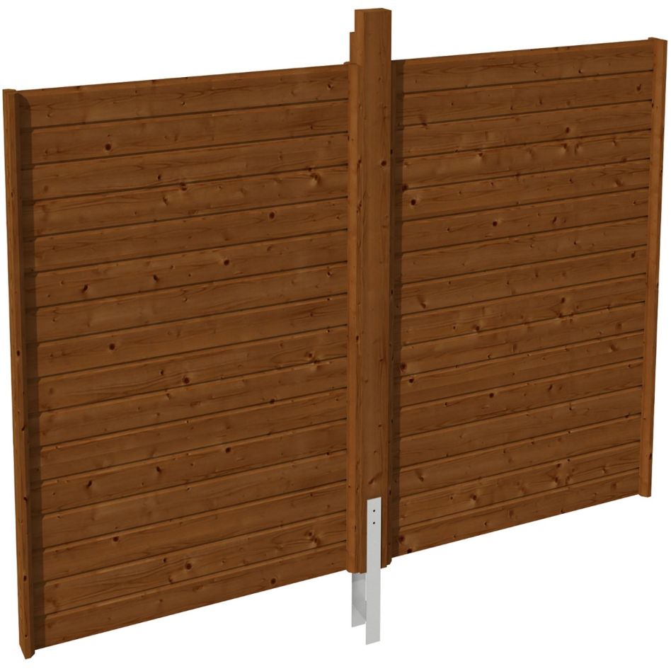 Skan Holz Rückwand Profilschalung Einzelcarport Nussbaum günstig