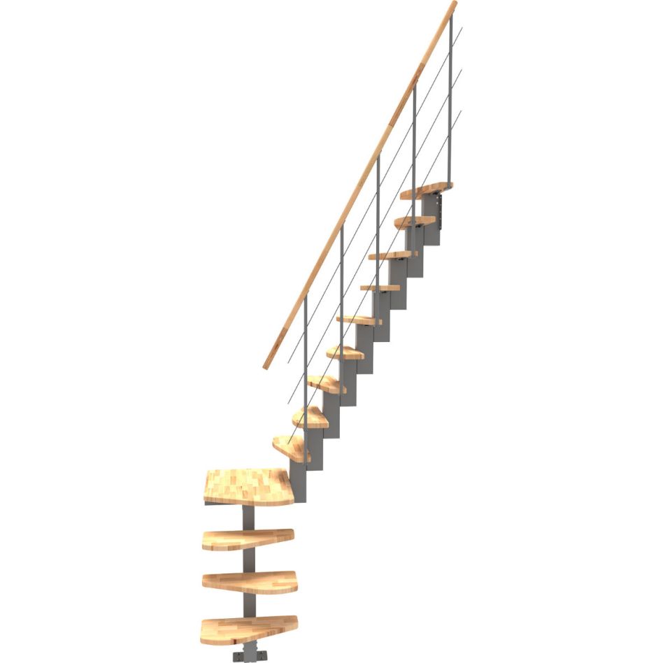 Minka escalier compact Quatro Turn 1/4 tournant gris escalier gain de place günstig