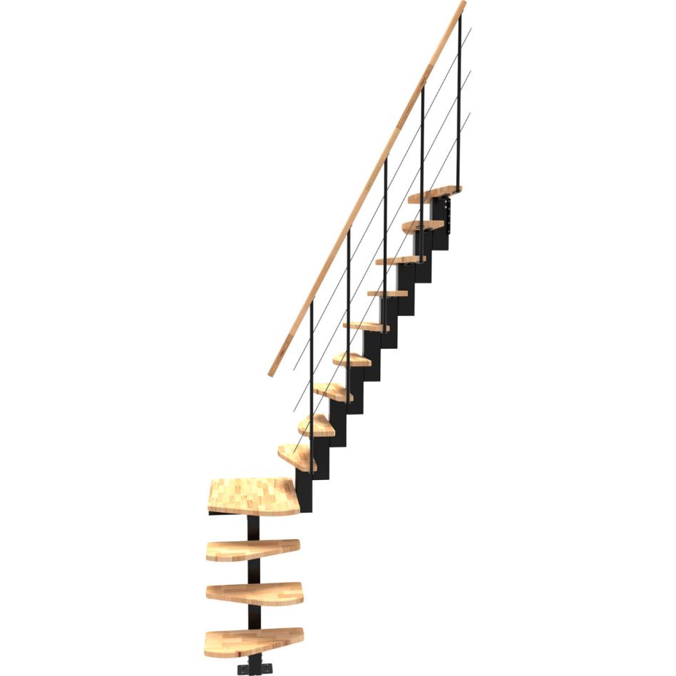 Minka escalier compact Quatro Turn 1/4 tournant noir escalier gain de place günstig