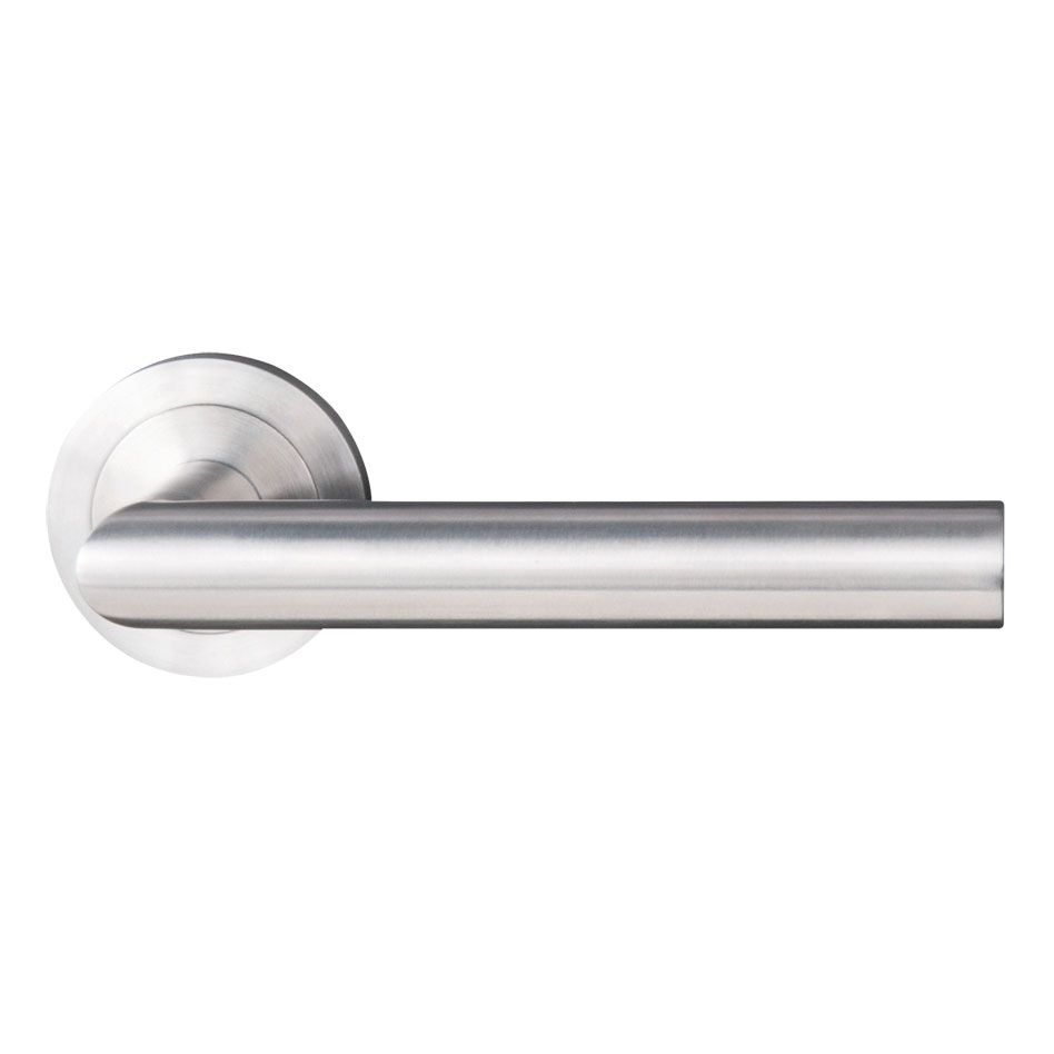 Griffwelt Türgriff-Garnitur Ferrara Edelstahl matt silber Türklinke, Buntbart