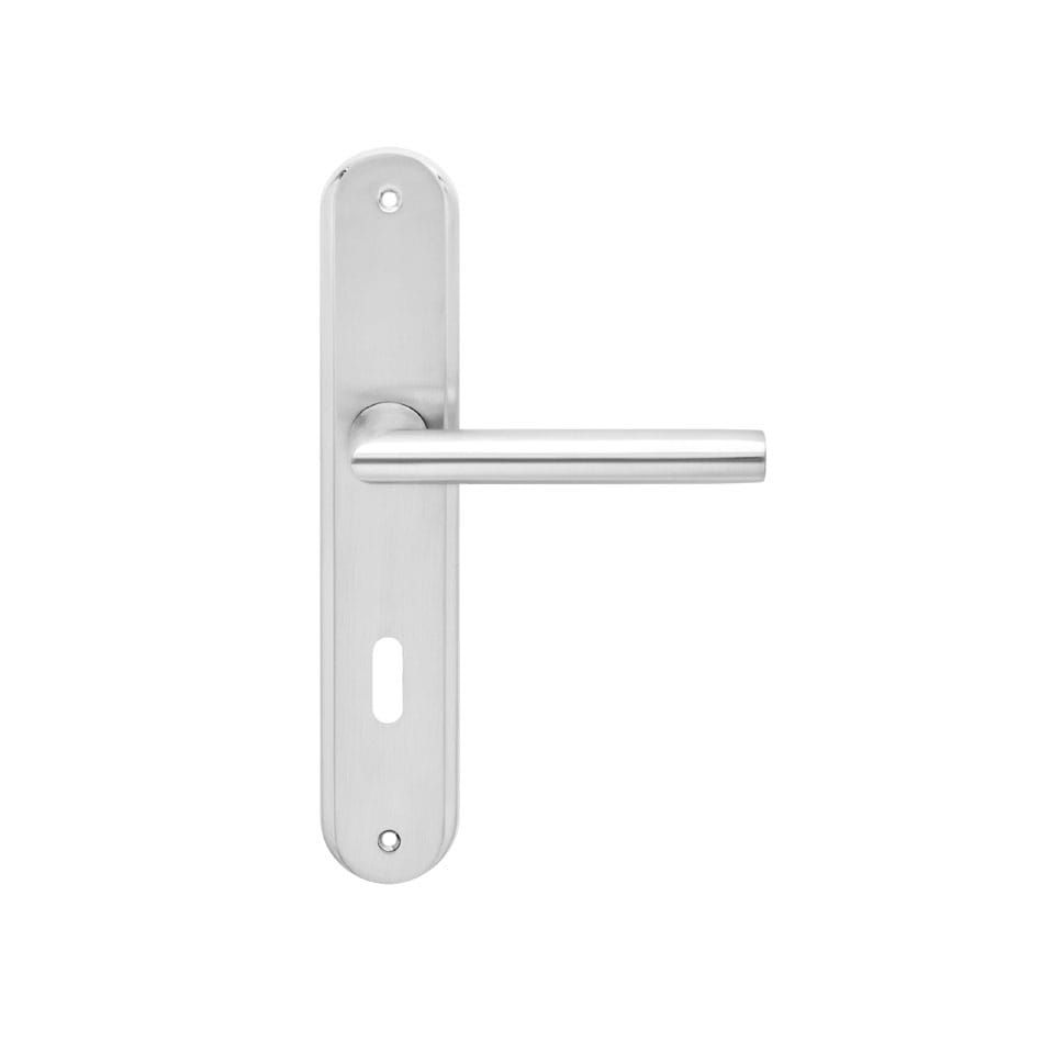 Karcher Langschild-Garnitur Verona RL37 Nickel matt Türklinke, Buntbart