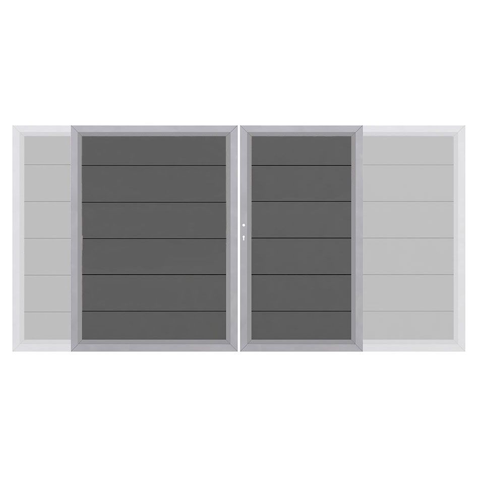 Portail double cloture de jardin TraumGarten DESIGN WPC ALU Anthracite günstig