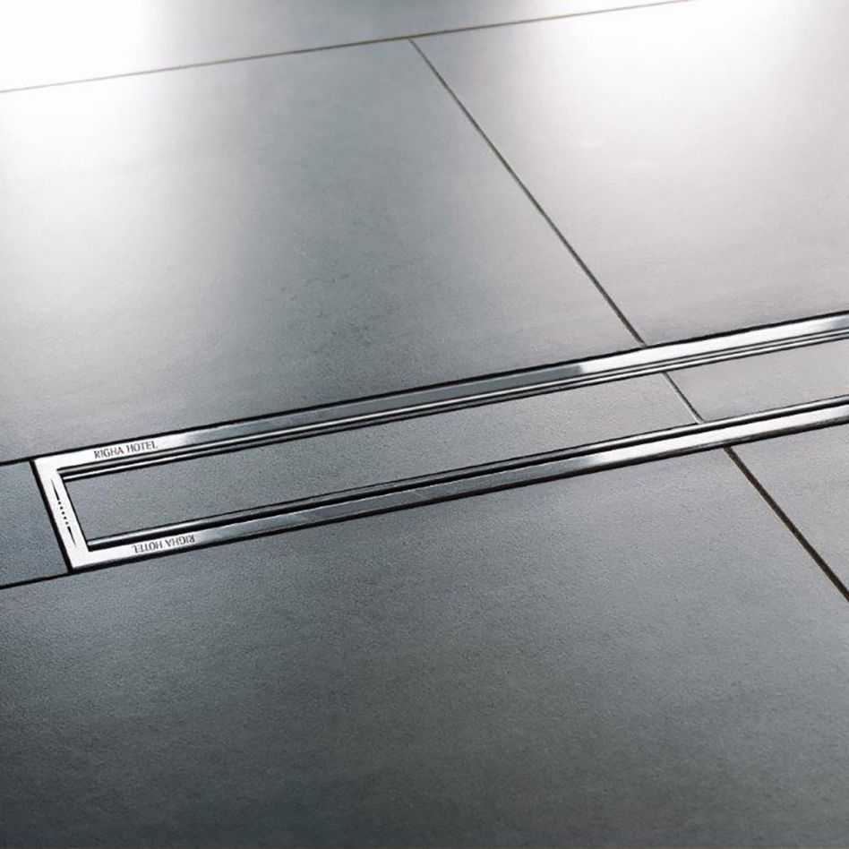 Schlüter-KERDI-LINE-C EB Couvercle de caniveau de douche Acier inoxydable V4A avec gravure tendue, 700 mm