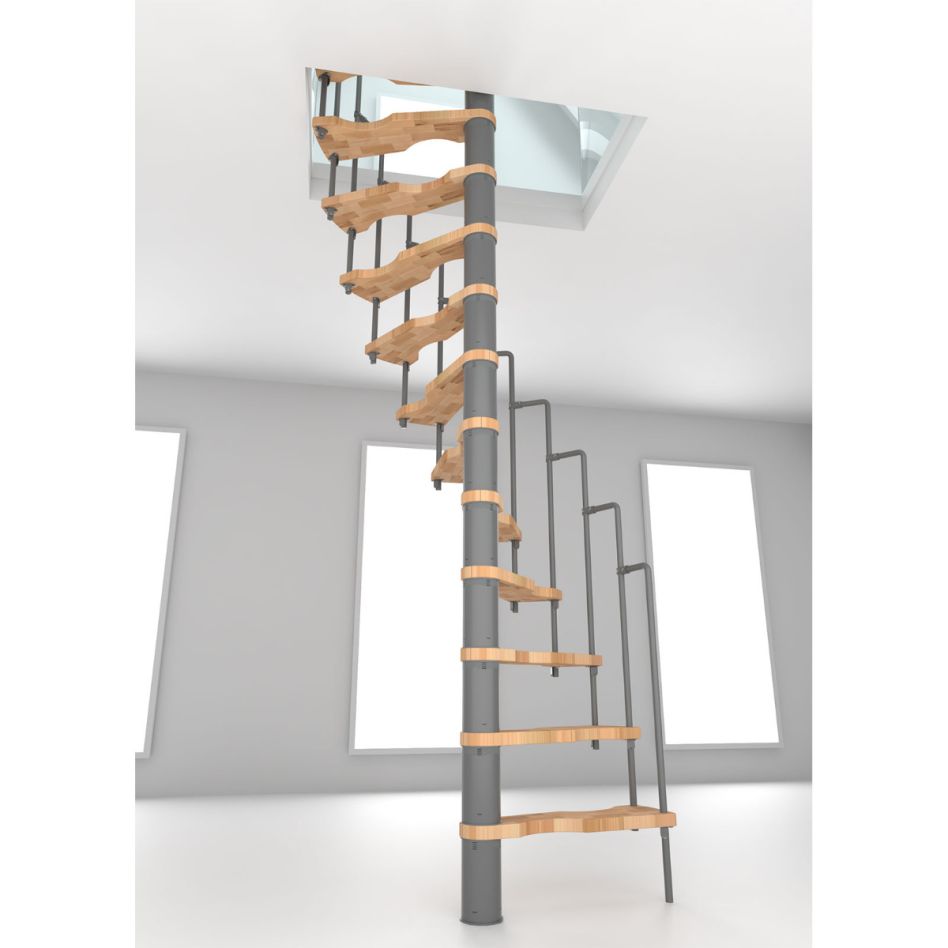Escalier en colimaçon Minka Suono hêtre gris günstig