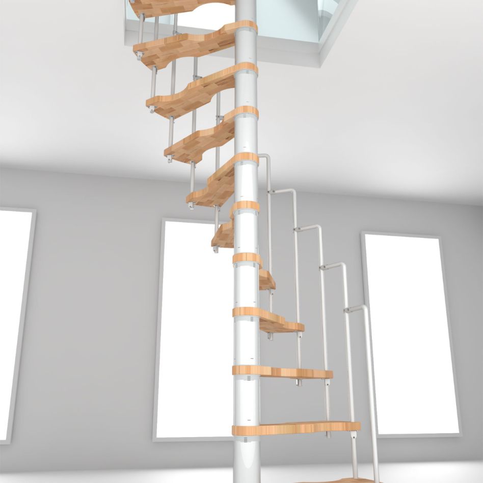 Escalier colimaçon Minka Suono hêtre blanc günstig
