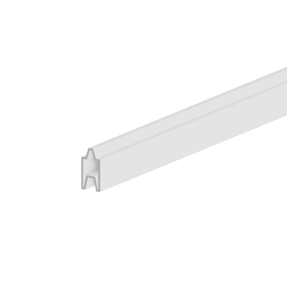 TraumGarten Sichtschutzzaun SYSTEM Startprofil unten / Design-Profil ALU Weiß, 179 cm
