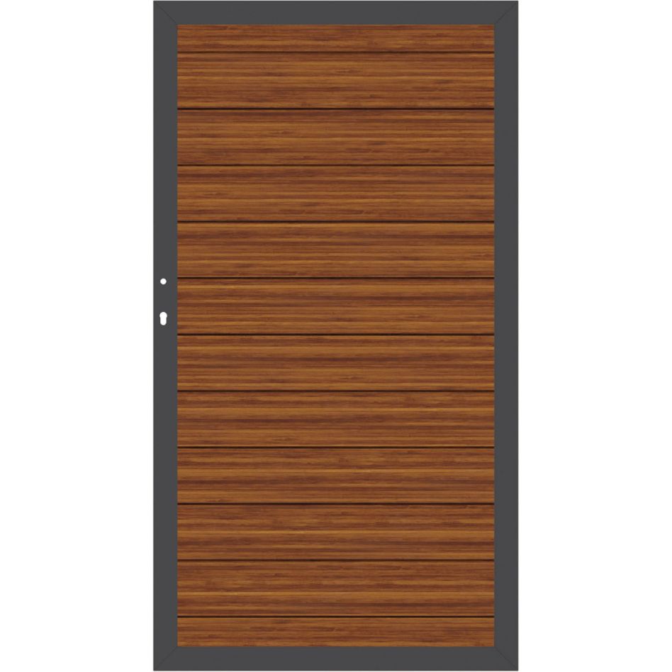 TraumGarten Sichtschutzzaun SYSTEM ALU PLUS Tor Bambus/Anthrazit Image