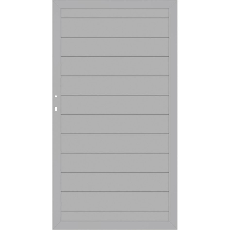 TraumGarten Sichtschutzzaun SYSTEM ALU PLUS Tor Silber/Silber Image