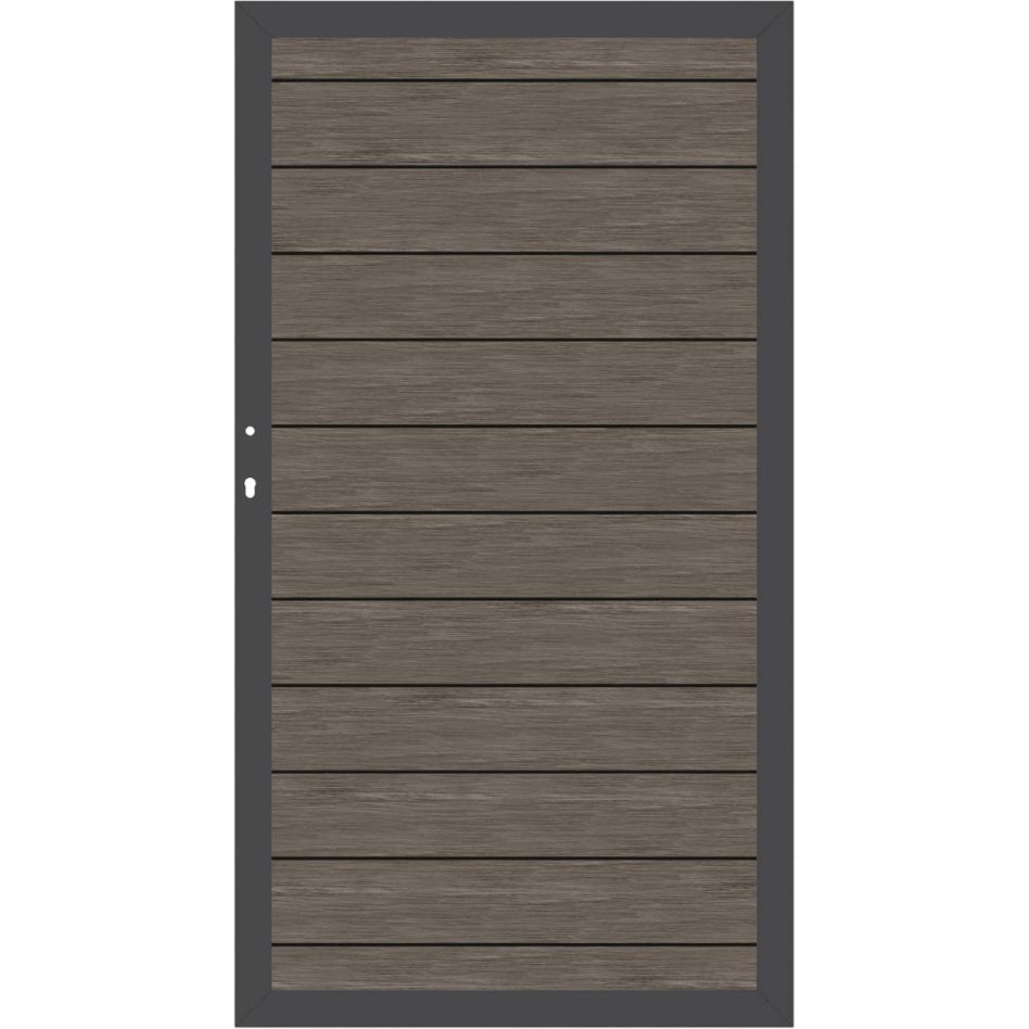 TraumGarten Sichtschutzzaun SYSTEM ALU PLUS Tor Vintage-Oak/Anthrazit günstig