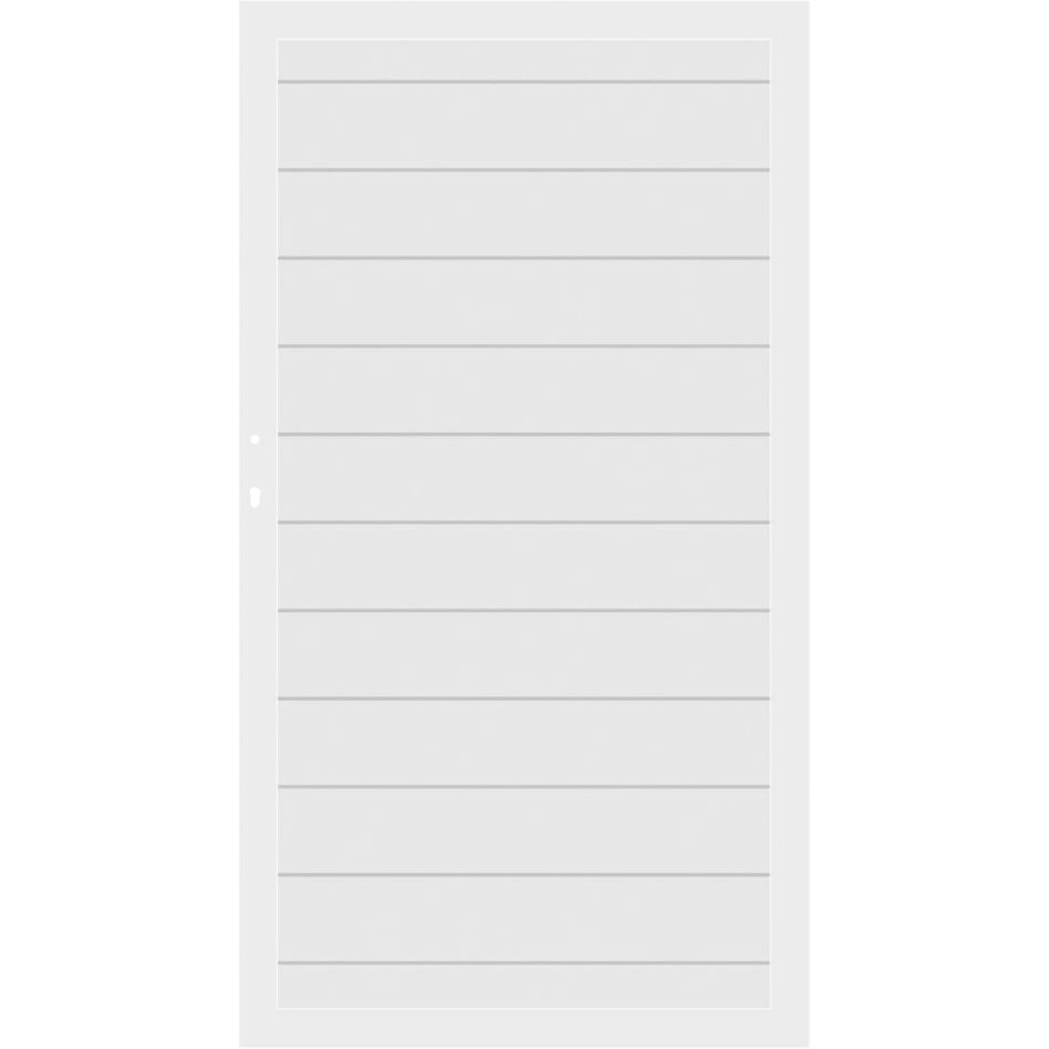 TraumGarten Sichtschutzzaun SYSTEM ALU PLUS Tor Weiß/Weiß Image