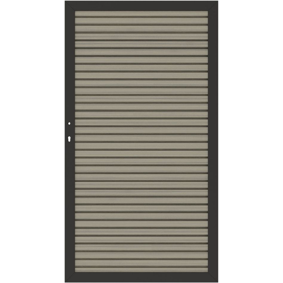 TraumGarten Sichtschutzzaun SYSTEM NEO PLATINUM Tor taupe-grau günstig
