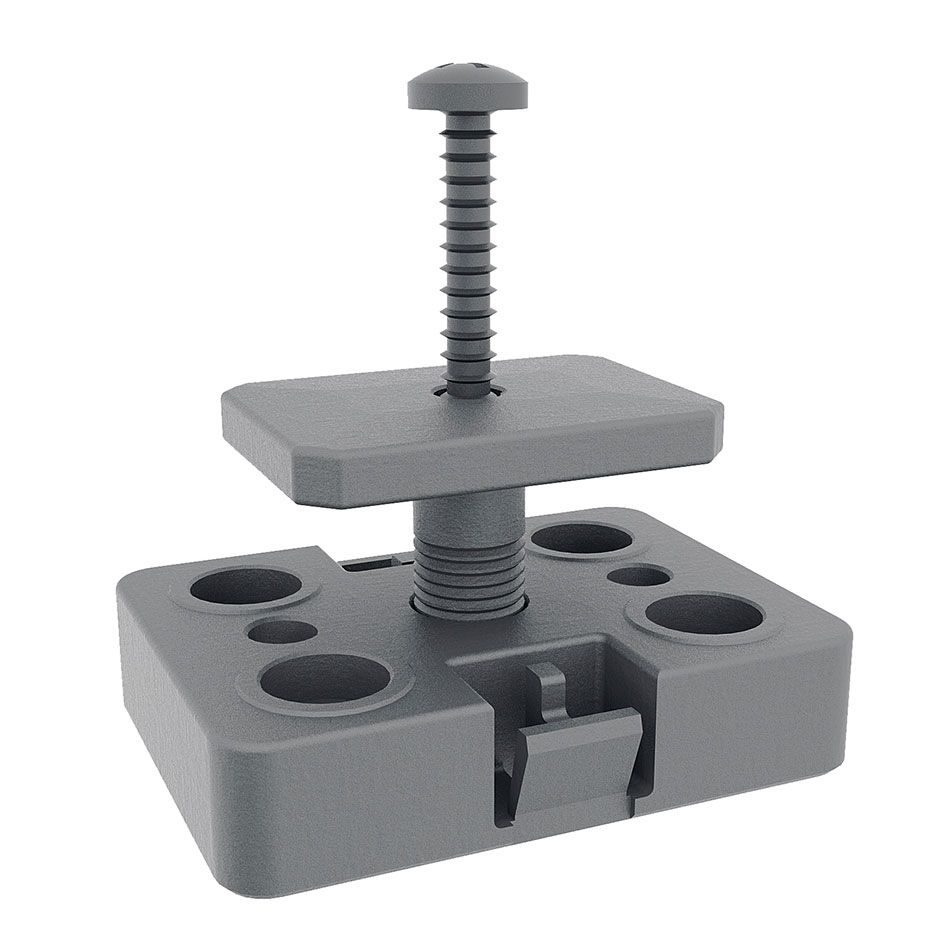 Clip de fixation aluminium ferax Terrassenmeister pour dalles de terrasse Bois WPC, 100 pièces, 1 pack
