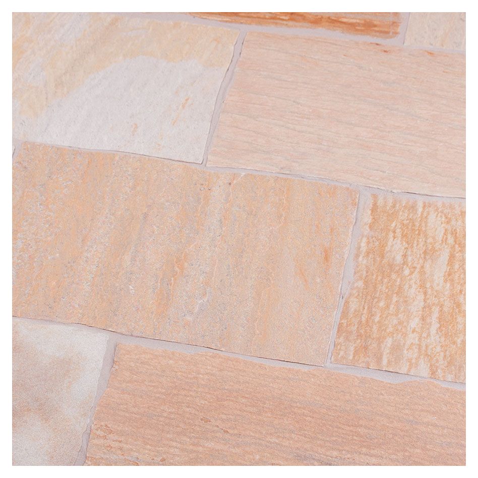 Seltra Natursteine Terrassenplatten RIO DORADO GELB CLASSIC Quarzit gelb-gemischt, röm. Verband Typ 1