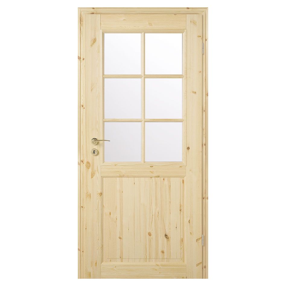 Kilsgaard Zimmertür Holz mit Glas Typ 02/SP6 - SP9 Kiefer unbehandelt günstig