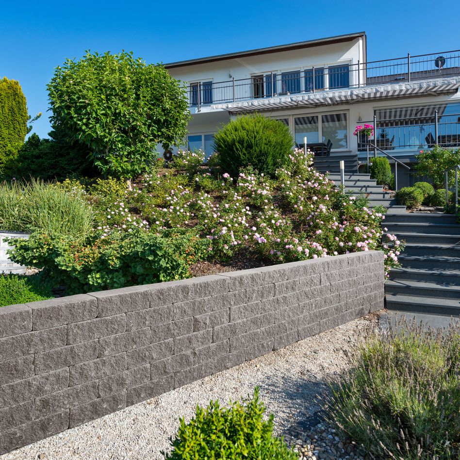 KANN Gartenmauer Vermont Kompakt grau Mauersteine
