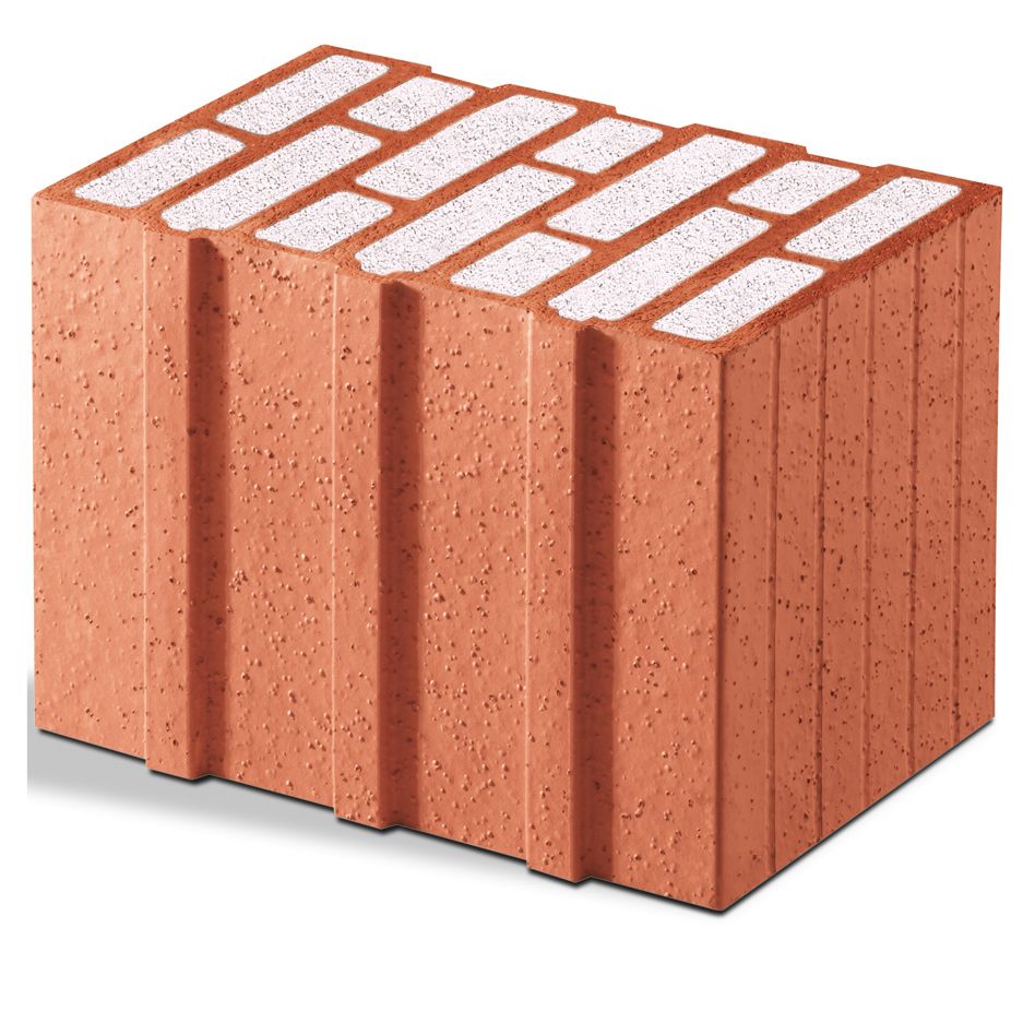 Wienerberger Poroton Planziegel T8 Perlite Ziegelstein, 42,5 cm, 48 Stück