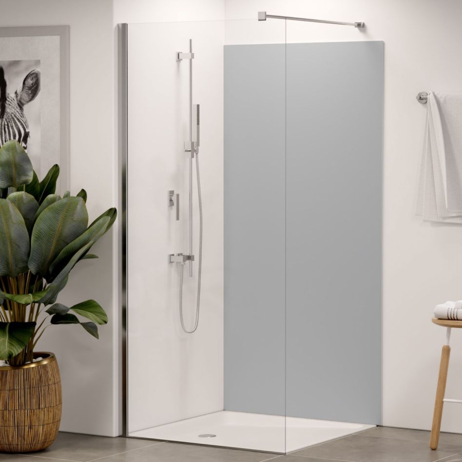 Panneau mural douche aluminium composite Winwall Basics gris argent günstig