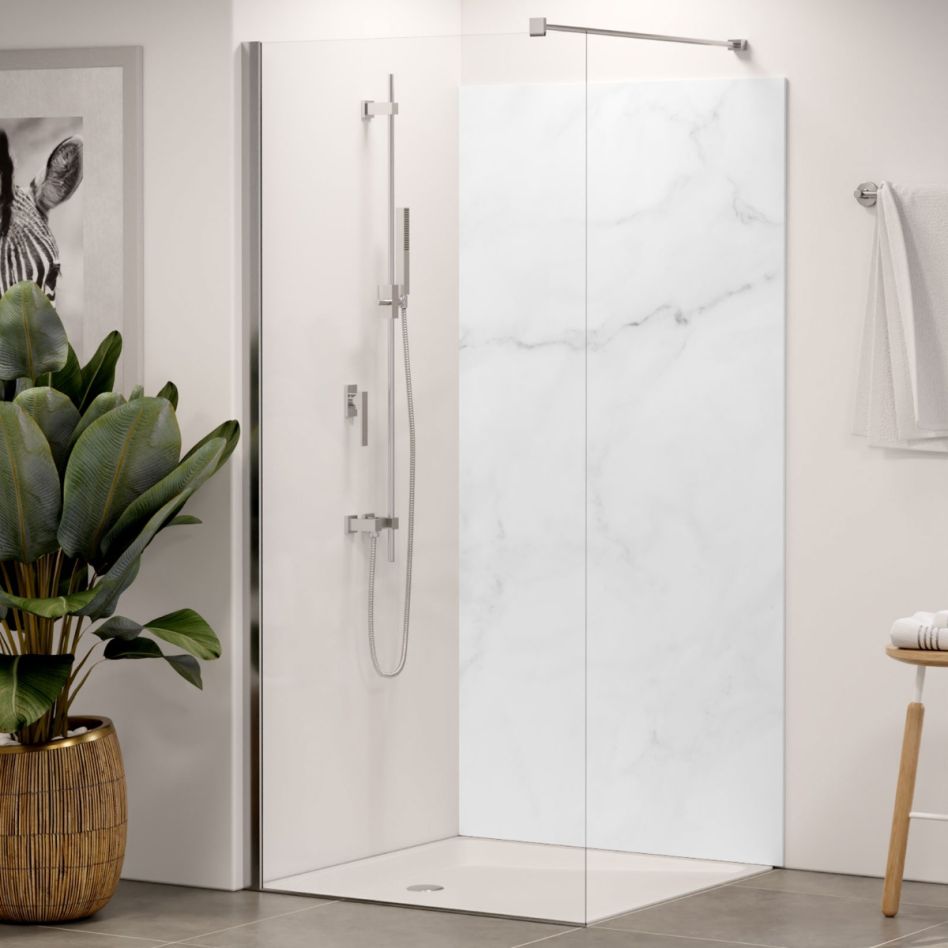 Panneau mural douche aluminium composite Winwall Marmor gris günstig