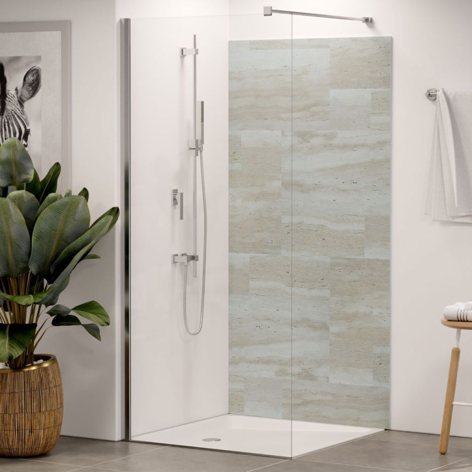 Panneau mural douche aluminium composite Winwall Steindekor travertin günstig