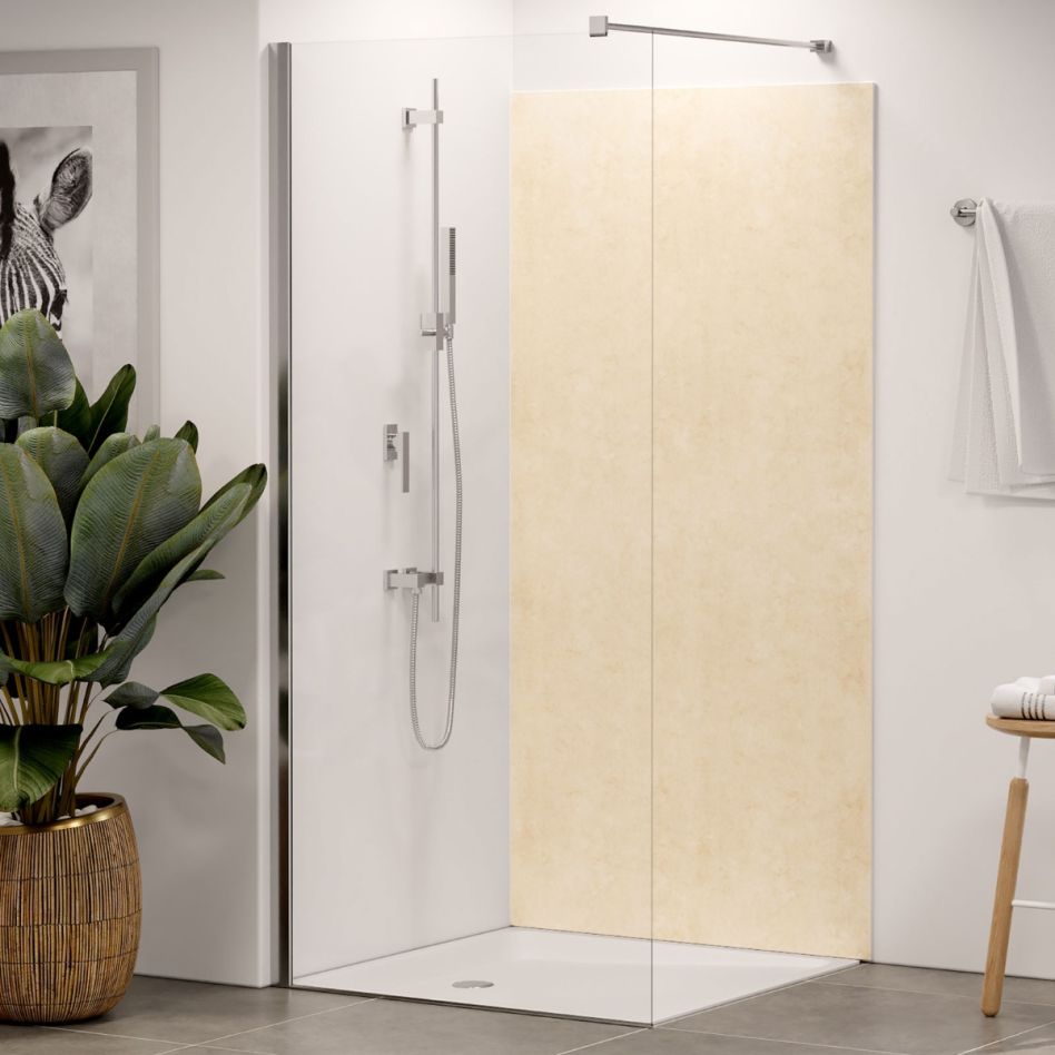 Panneau mural douche aluminium composite Winwall Kalkstein beige günstig