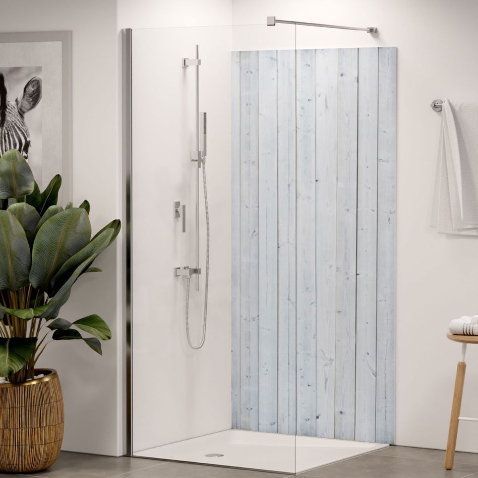 Panneau mural douche aluminium composite Winwall Bois blanc günstig