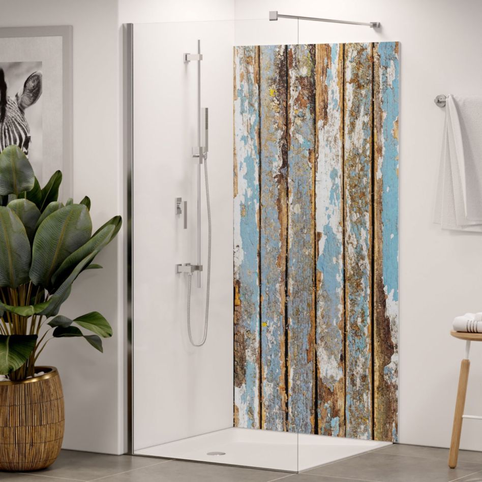 Panneau mural de douche Winwall en aluminium composite bois ancien turquoise günstig