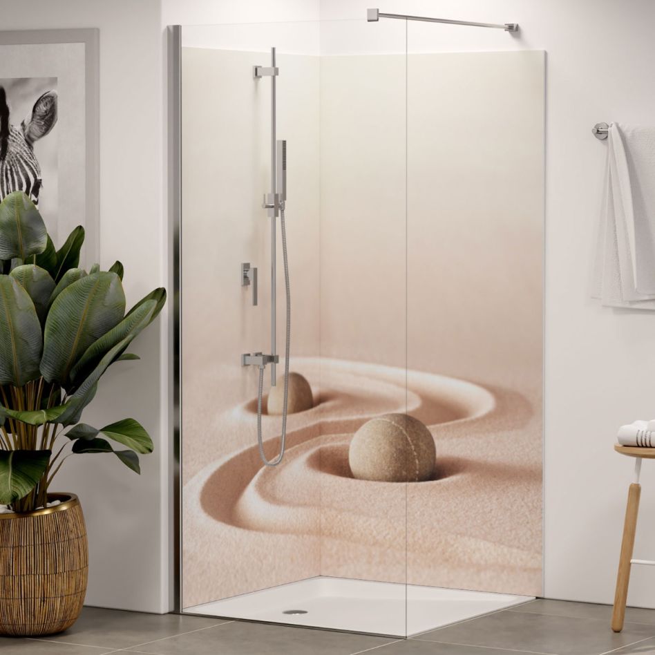 Panneau mural de douche Winwall en composite aluminium Pierres et sable günstig