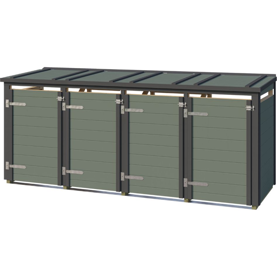 weka Mülltonnenbox 4er Killarney, Graugrün-Anthrazit, Ja