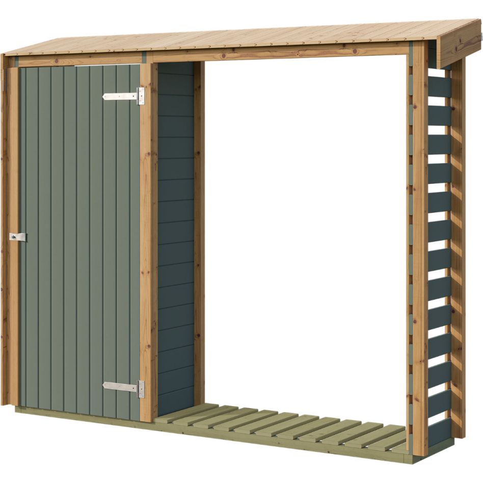 weka Brennholzregal Killarney Graugrün-Eiche hell lasiert, Ja, 250 cm