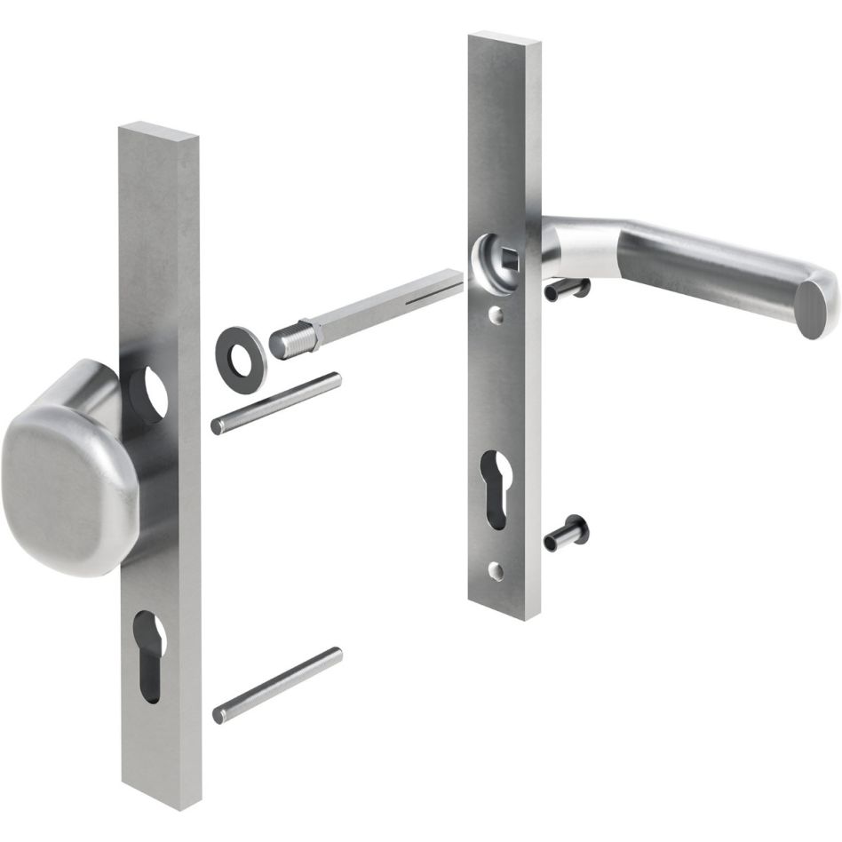 Garniture à bequille et à bouton aspect inox, TraumGarten günstig