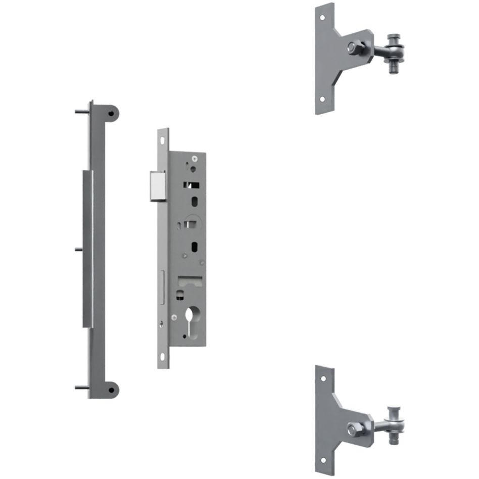 TraumGarten Kit de ferrures pour portail en bois sur poteaux de portail en métal couleur argent günstig
