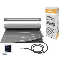 Wellker elektrische Fußbodenheizung TT SELECT Set Standard inkl. Thermostat analog Speziell zur schwimmenden Verlegung unter Klickvinyl im Badbereich entwickelt, anschlussfertige Heizmatte, energieeffizient, wartungsfrei