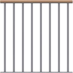 DOLLE Brüstungsgeländer für Mittelholmtreppen Cork, Dublin, Basel - Erweiterungs-Set Geländerfüllung als Einzelstab (senkrecht) oder Edelstahlstab (mitlaufend) verfügbar