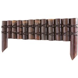 Windhager Beeteinfassung Bambus braun 90x20 cm (35 cm inkl. Befestigungsfüße) Dekorative Beeteinfassung aus braunem Bambus, aus halbierten Bambusrohren, vielseitig einsetzbar als Beetbegrenzung und Beeteinfassung