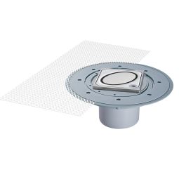 KESSEL Variofix Bodenablauf Dünnbettaufsatzstück Designrost Gewebematte Lock&Lift Verriegelungssystem wählbar, verschiedene Designroste