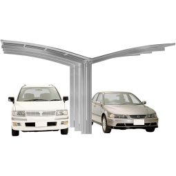 XIMAX Aluminium Carport Portoforte Y Edelstahl-Optik Unterstand verschiedene Varianten, freitragender Doppelcarport