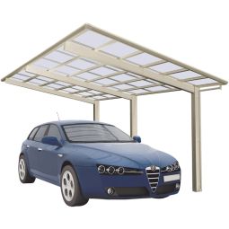 XIMAX Aluminium Carport Linea Edelstahl Optik Unterstand verschiedene Varianten, freitragender Einzelcarport mit Pultdach