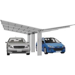 XIMAX Aluminium Carport Linea Y Edelstahl-Optik Unterstand verschiedene Varianten, freitragender Doppelcarport